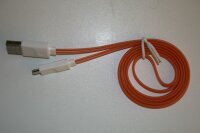 1m Micro USB Ladekabel DatenkabelLeucht LED Blau - Orange