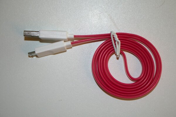 1m Micro USB Ladekabel DatenkabelLeucht LED Blau - Rot