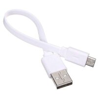 20 cm Micro USB Ladekabel flach Weiß