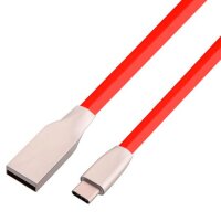 1m USB-C Kabel Ladekabel Datenkabel 2A Schnellladung Typ C USB 2.0 Rot