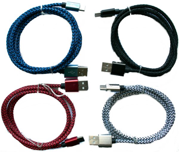 1m Nylon USB TYP C Kabel Weiß