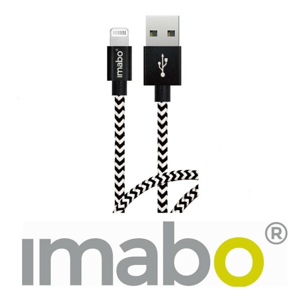 2m imabo® Nylon Lightning iPhone 5 5s SE 6 6s 7 8 X XS XR 11 Pro