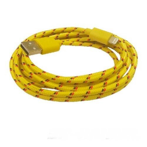 2m Nylon micro USB Kabel Ladekabel Gelb
