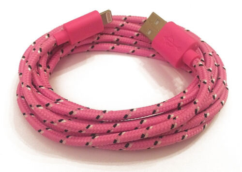 2m Nylon micro USB Kabel Ladekabel Pink