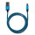 2m Premium Metall/Nylon Micro USB Ladekabel Blau- N